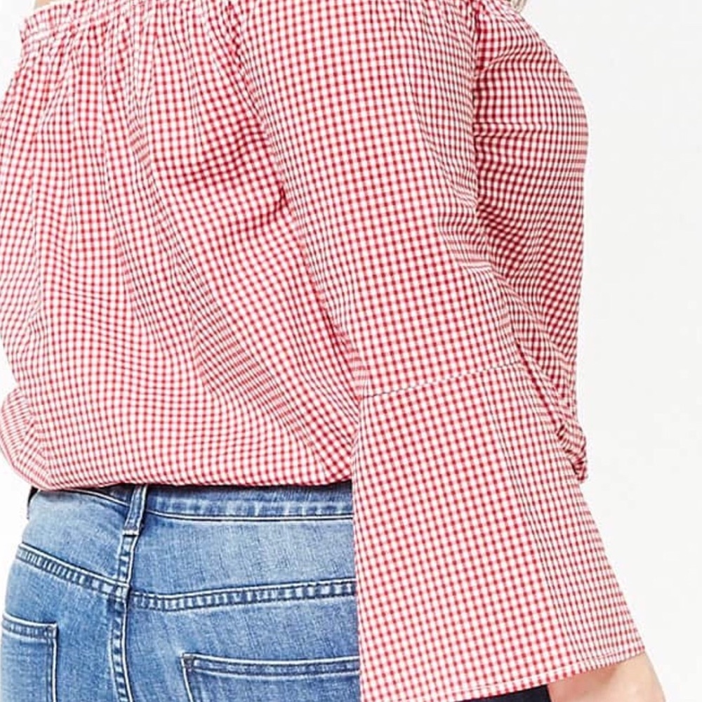 Off Shoulder Bell Sleeve Top - Picture 4 of 7